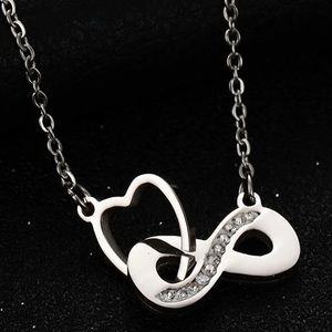 A New Stainless Steel Heart/ Infinity Necklace